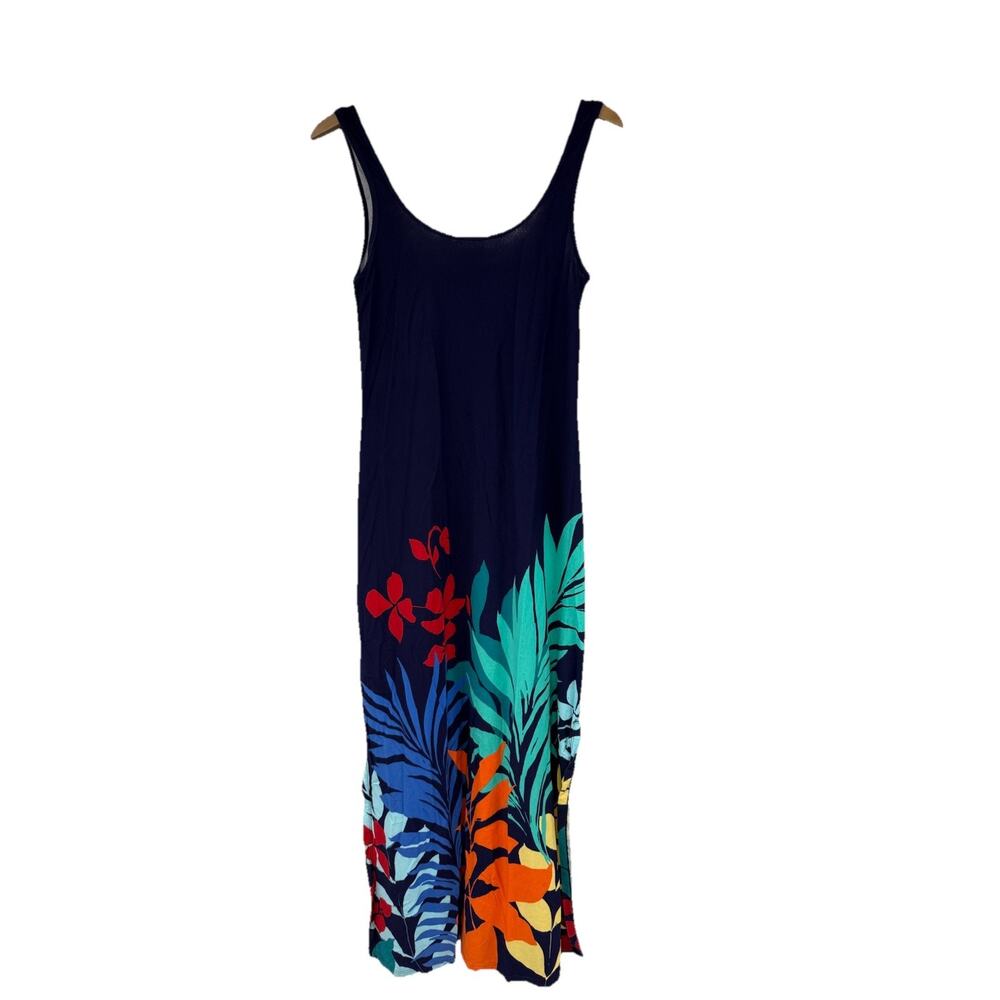 Tommy Bahama Cotton Stretch Tank Maxi Dress Tropical Print Beach Womens XS